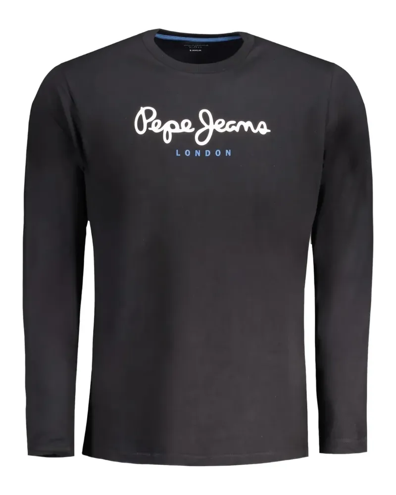 Pepe Jeans Langarmshirt mit Logo-Print - Schwarz Schwarz