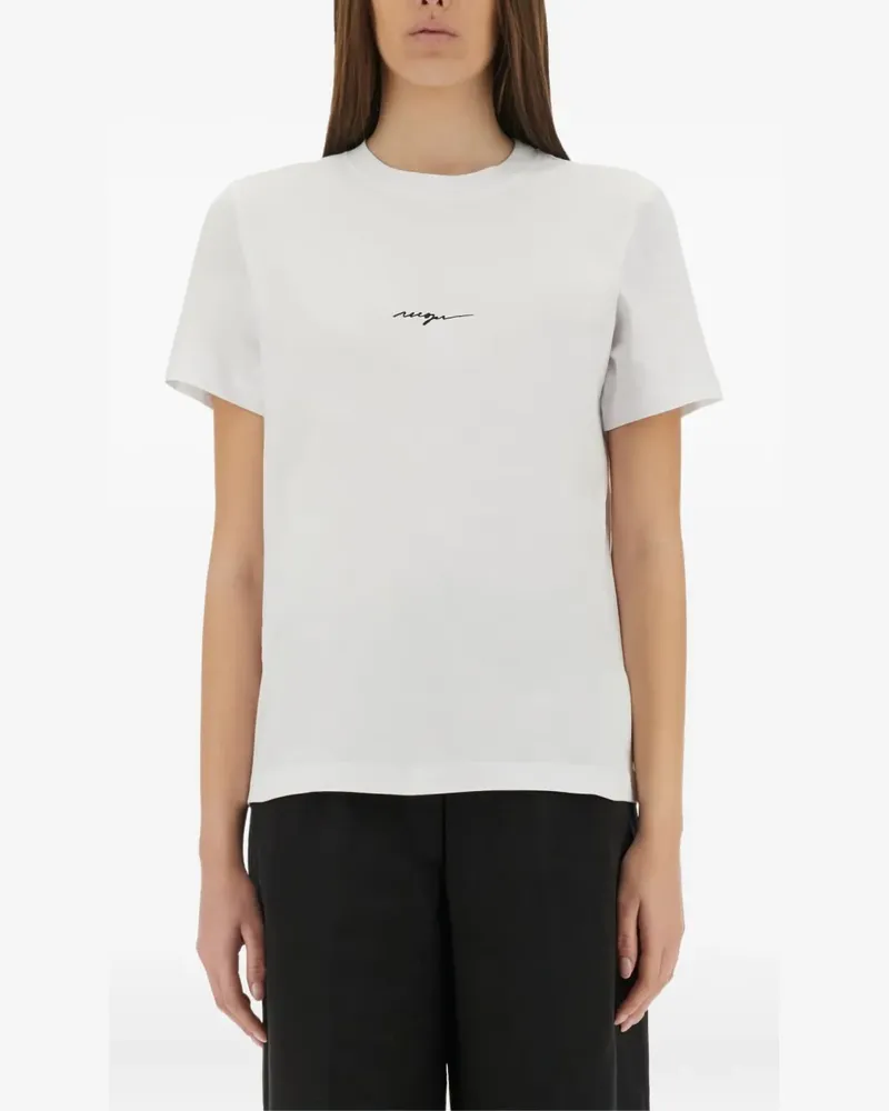 MSGM T-Shirt mit Logo-Print - Weiß Weiß