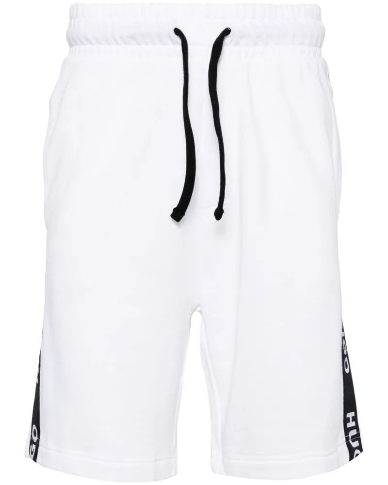 HUGO BOSS Sporty Shorts mit Logo-Streifen - Weiß Weiß