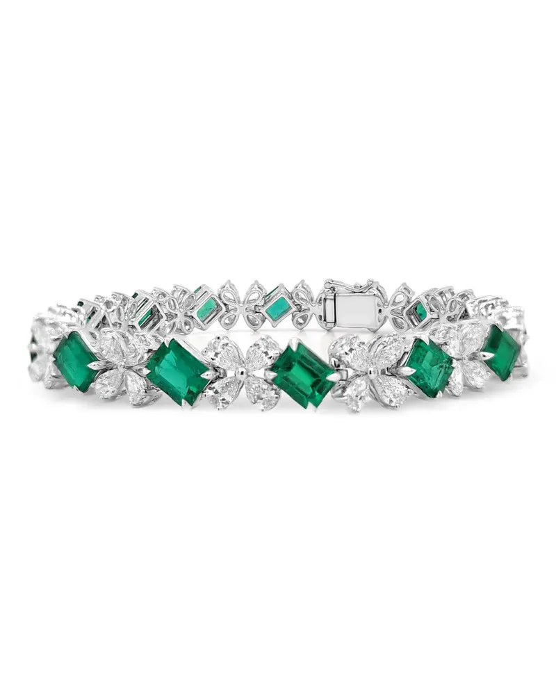 HYT Jewelry Armband mit Diamanten und Smaragd - Silber Silber