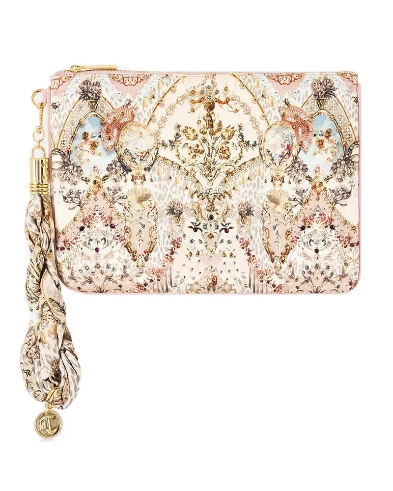 Camilla Aranjuez Animalia scarf-detail clutch - Nude Nude