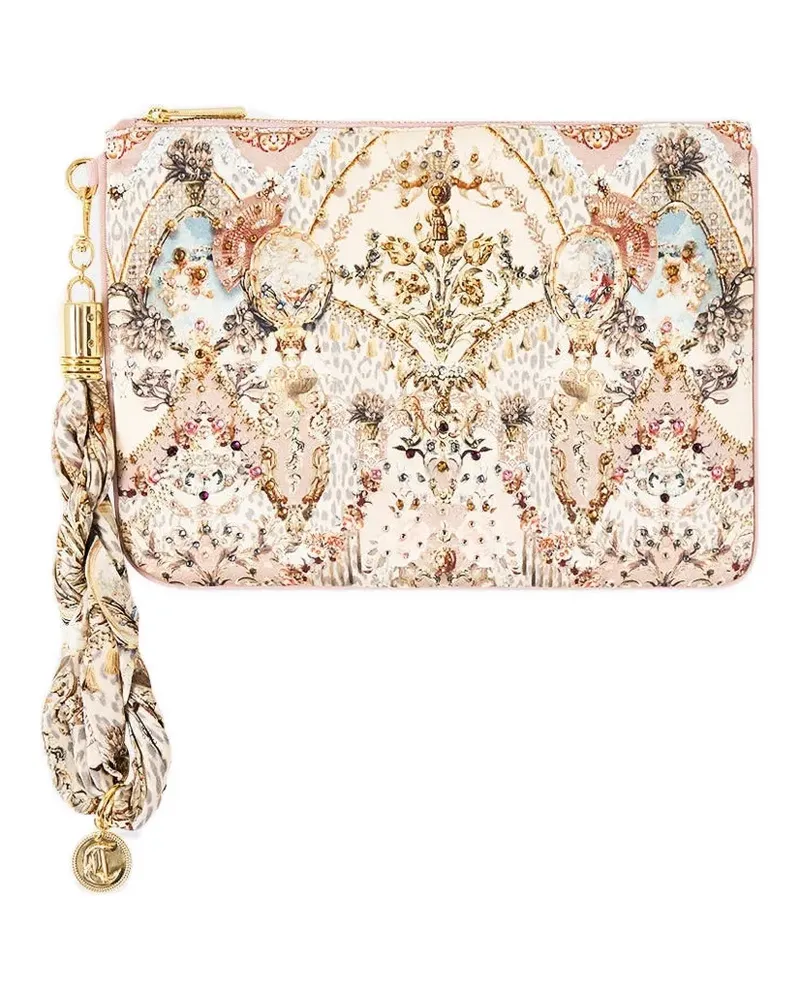 Camilla Aranjuez Animalia scarf-detail clutch - Nude Nude