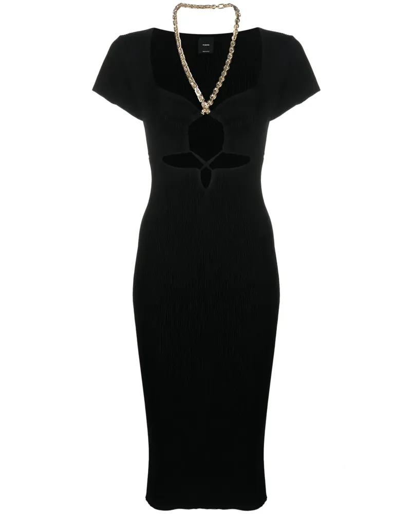 Pinko Midikleid mit Kettenträgern - Schwarz Schwarz