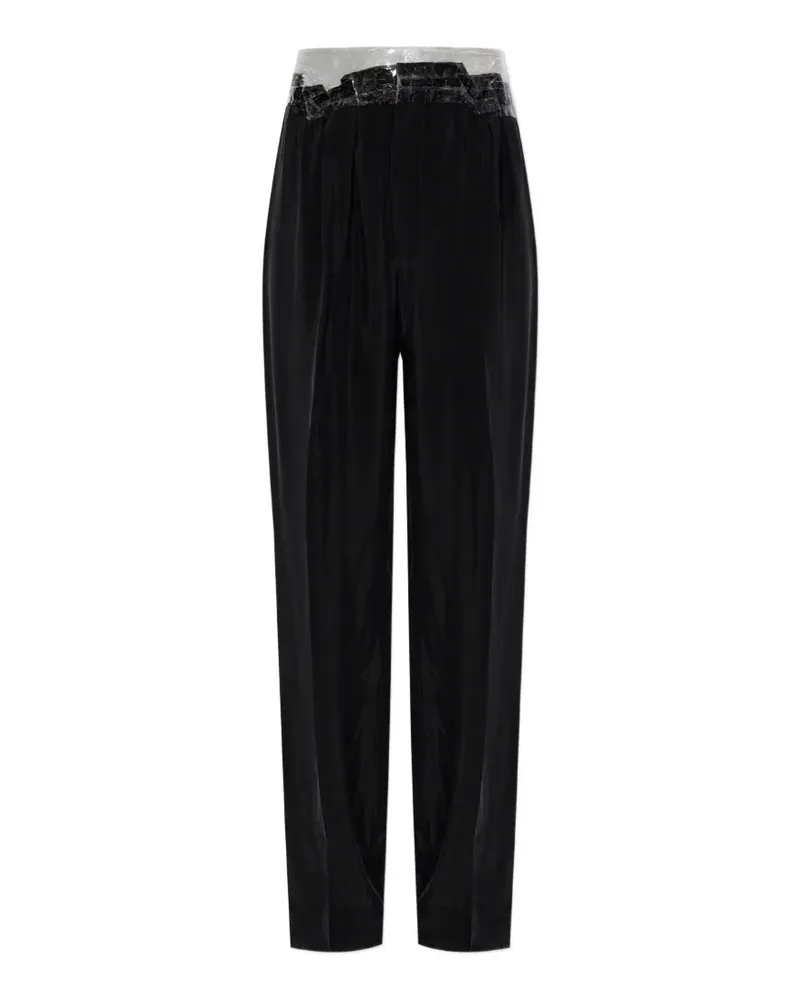 Maison Margiela transparent-waistband pleated trousers - Schwarz Schwarz