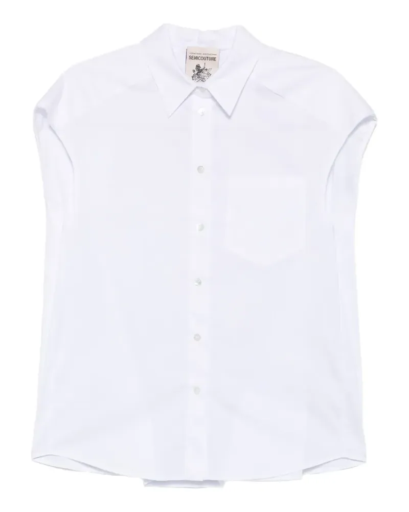 Semicouture Lottie chest-pocket sleeveless shirt - Weiß Weiß