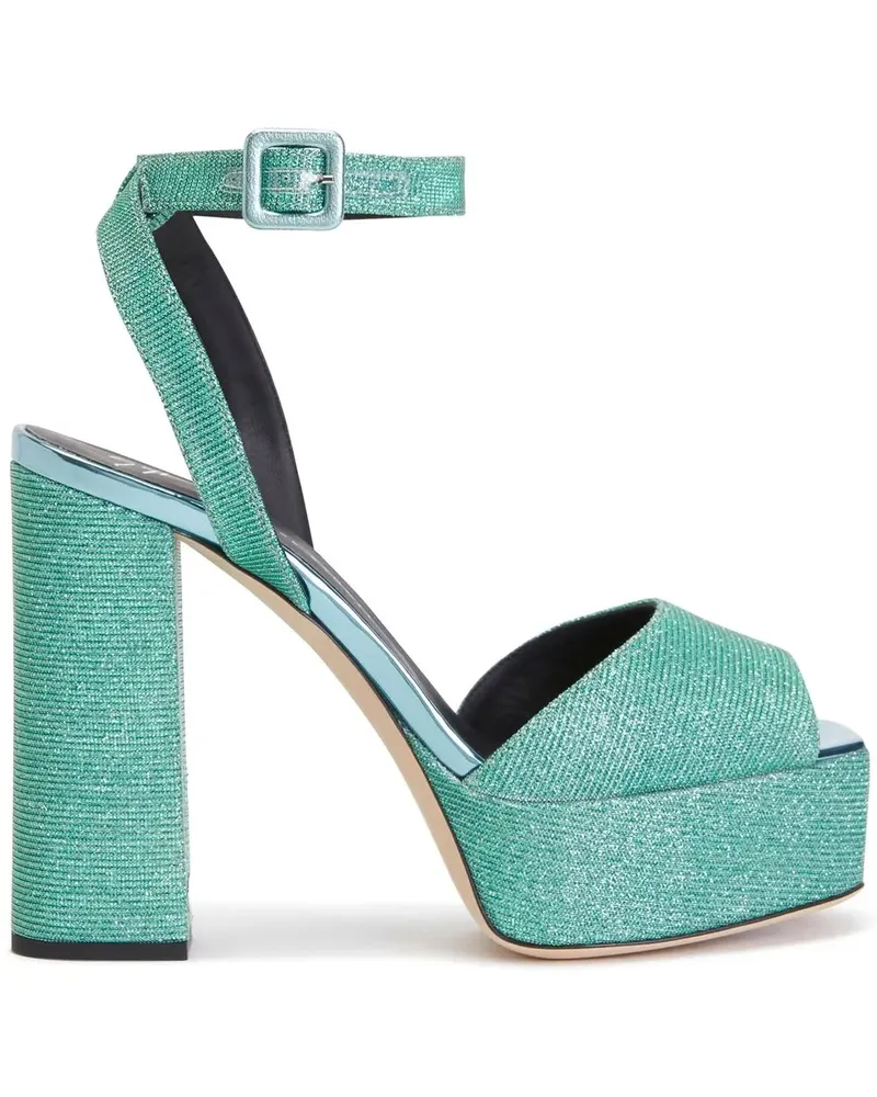 Giuseppe Zanotti Plateau-Sandalen mit Glitter - Grün Grün