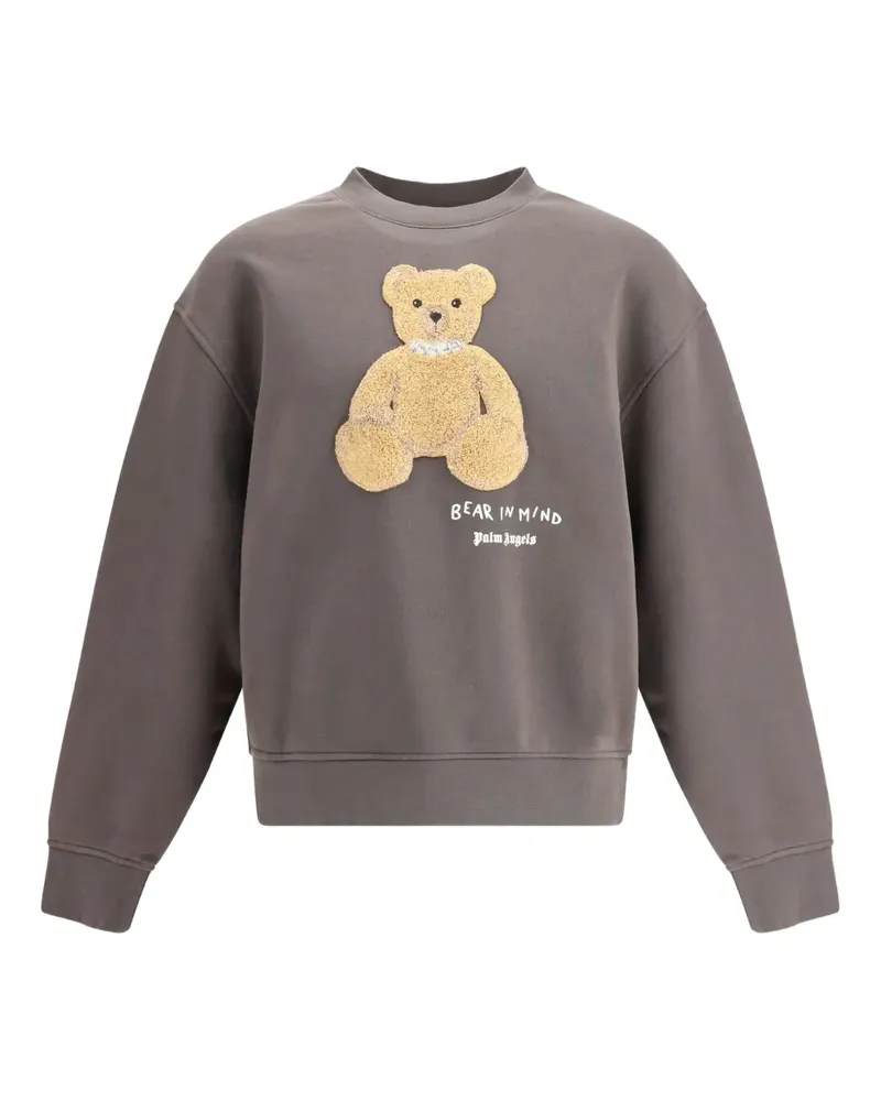 Palm Angels Sweatshirt mit Teddy-Applikation - Grau Grau