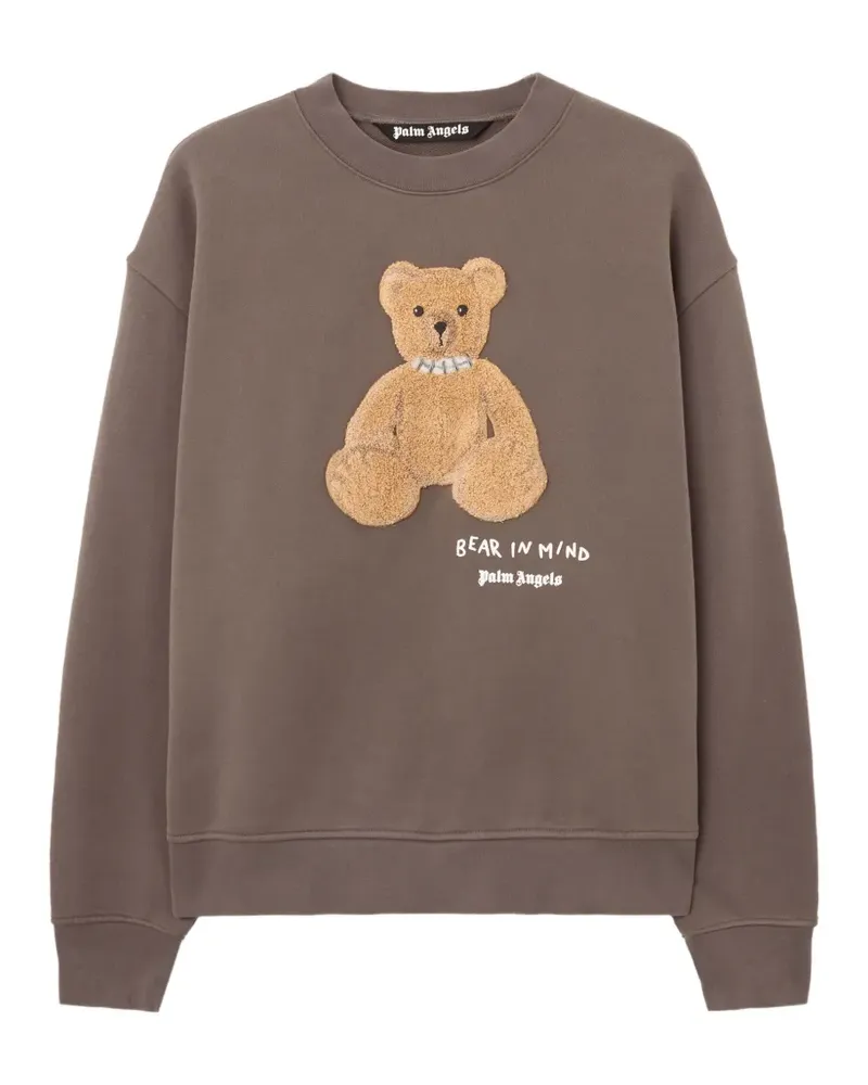 Palm Angels Sweatshirt mit Teddy-Applikation - Grau Grau