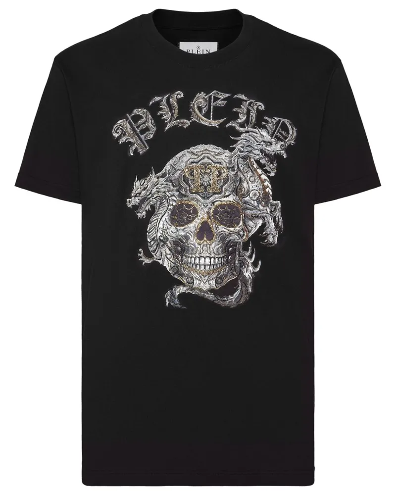 Philipp Plein T-Shirt mit Totenkopf-Print - Schwarz Schwarz