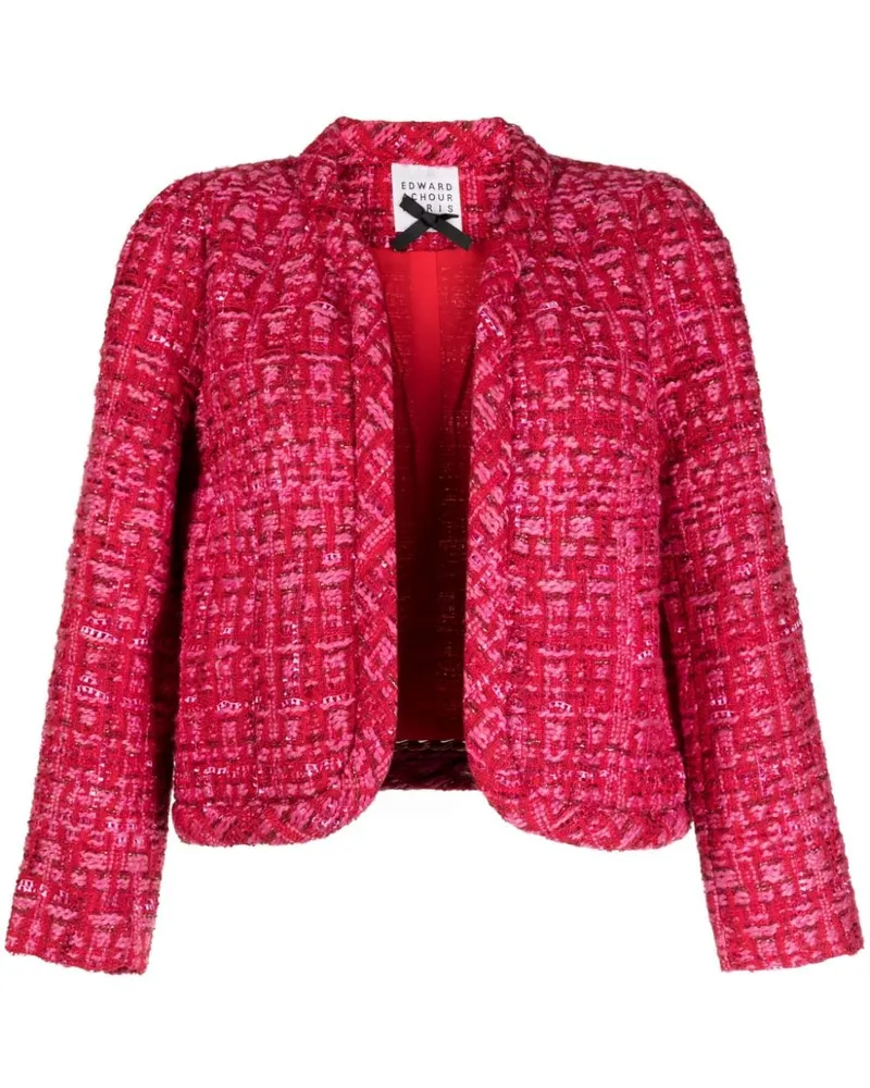 Edward Achour Cropped-Jacke aus Tweed Rot