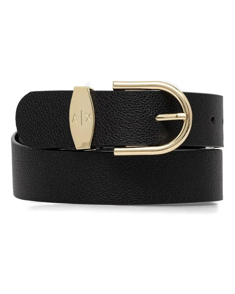 Armani Exchange logo-detail belt - Schwarz Schwarz