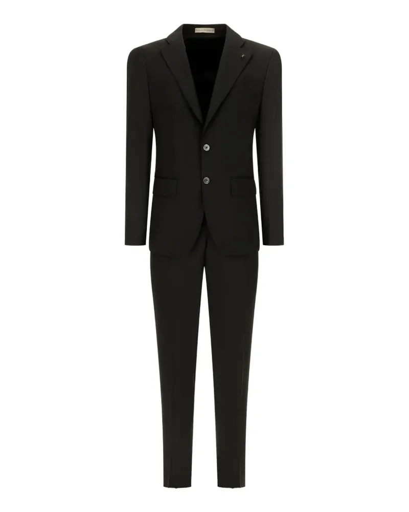 Corneliani single-breasted notched-lapels suit - Schwarz Schwarz