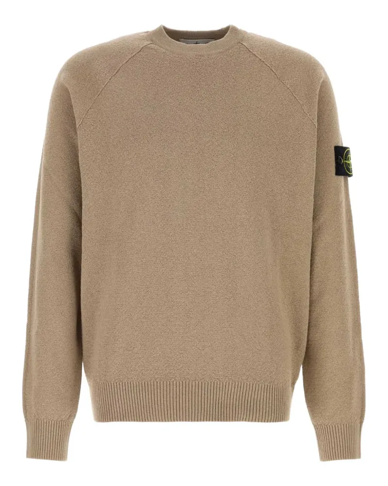 Stone Island logo-patch raglan-sleeve sweater - Nude Nude