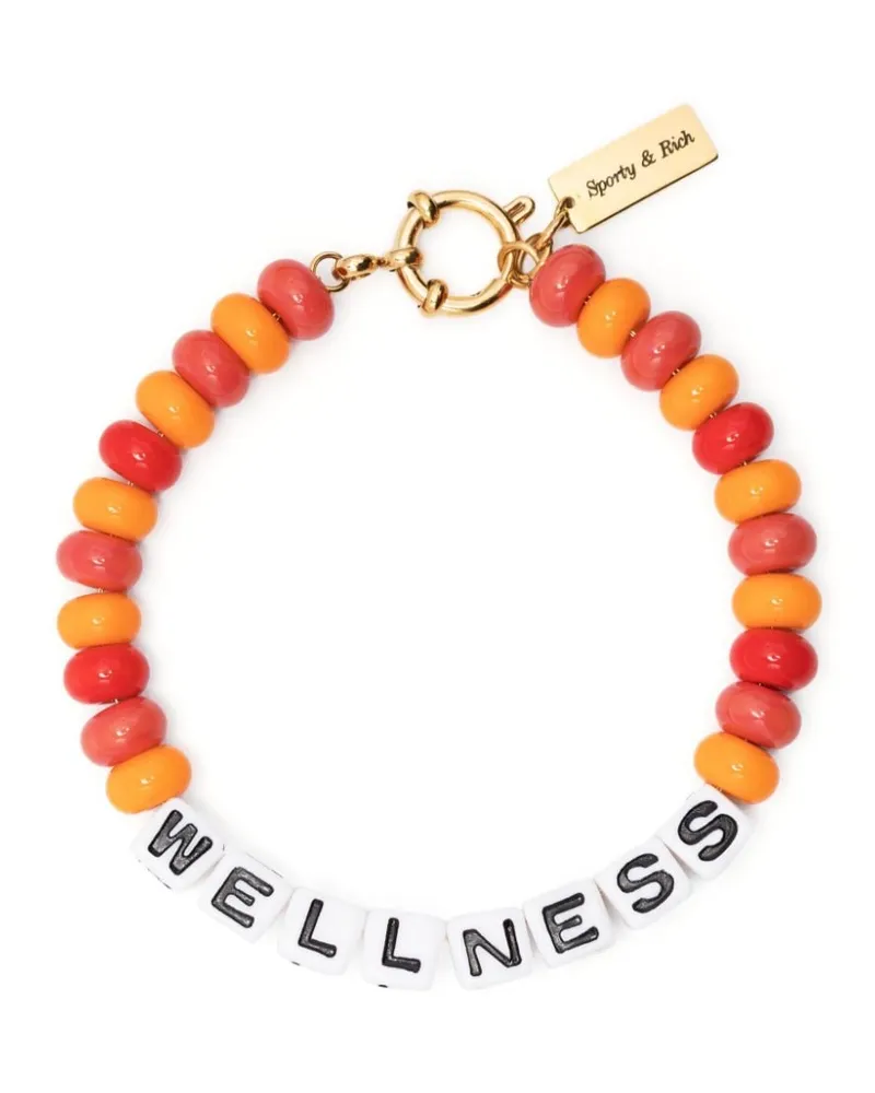 SPORTY & RICH Wellness Armband mit Perlen - Orange Orange