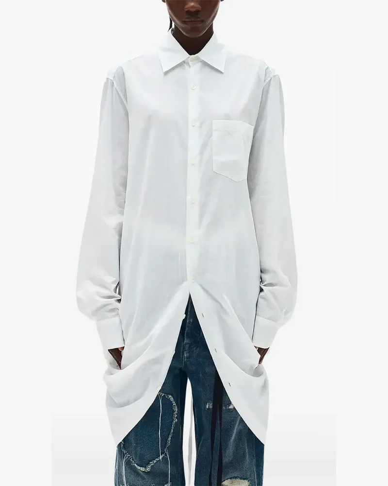 Ann Demeulemeester Hemdkleid aus Popeline - Weiß Weiß