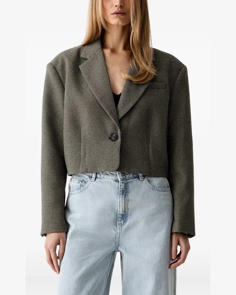 Gestuz houndstooth cropped blazer - Braun Braun