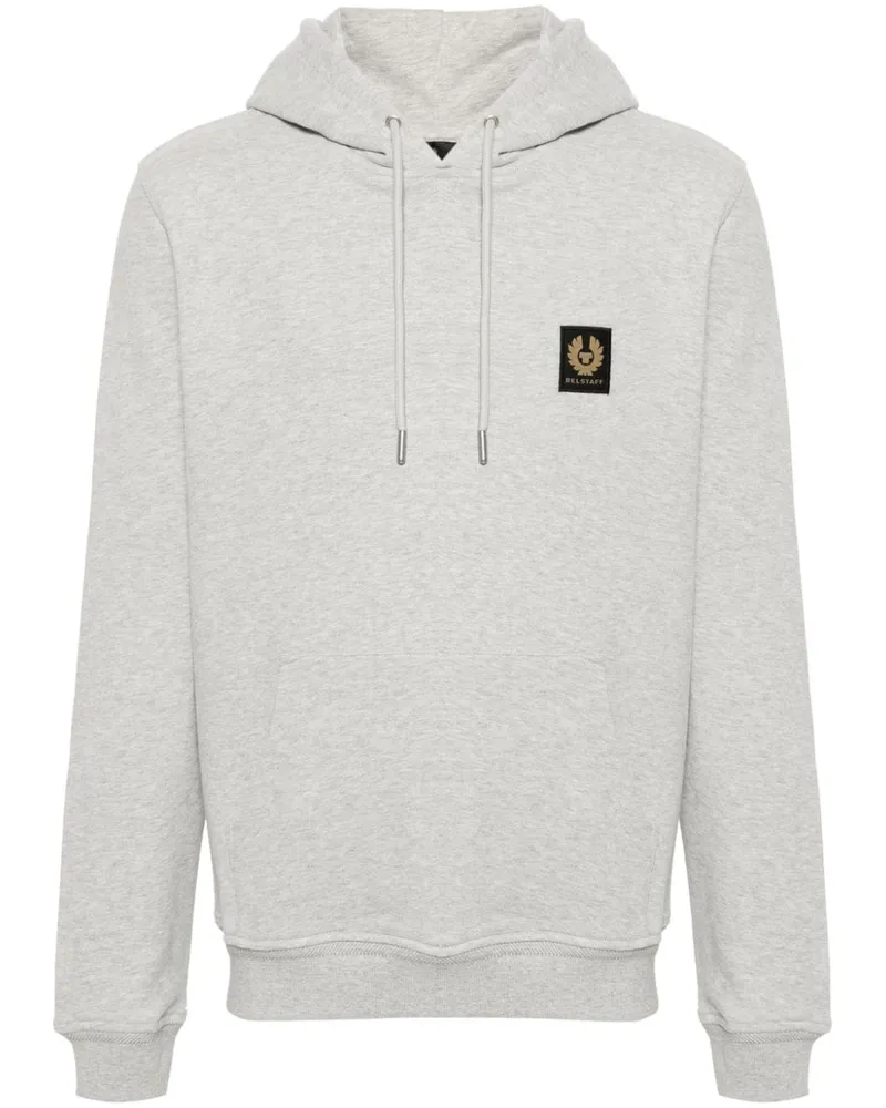 Belstaff Melierter Hoodie mit Logo-Patch Grau