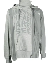 Mostly Heard Rarely Seen Asymmetrischer Hoodie mit Logo-Print Grau