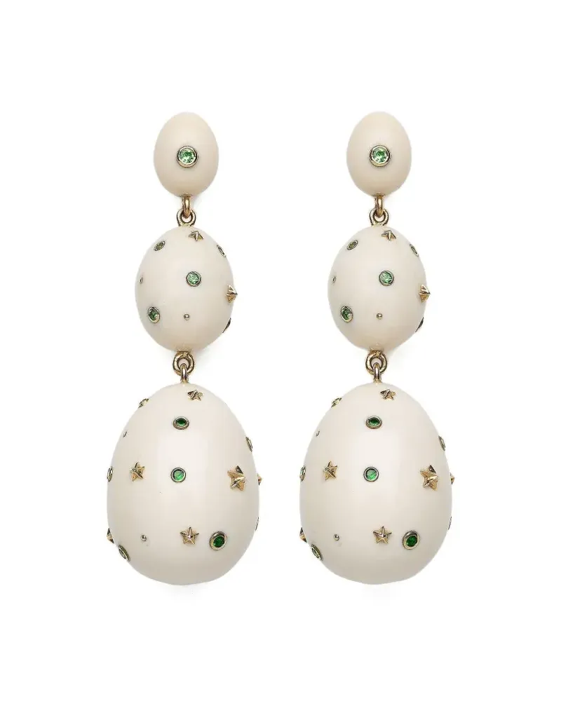 Bibi van der Velden 18kt Mammoth Green Gelbgoldohrringe mit Saphir Gold