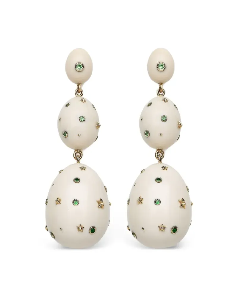Bibi van der Velden 18kt Mammoth Green Gelbgoldohrringe mit Saphir Gold