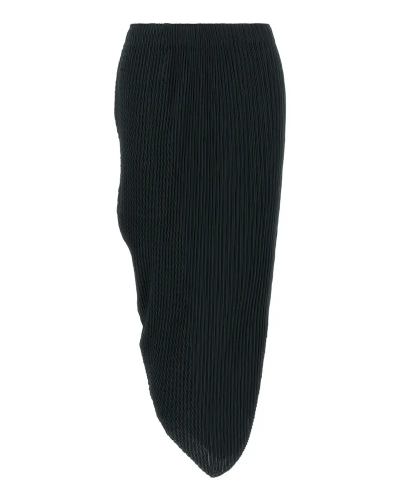 Issey Miyake Leaf Pleats asymmetrical midi skirt - Blau Blau