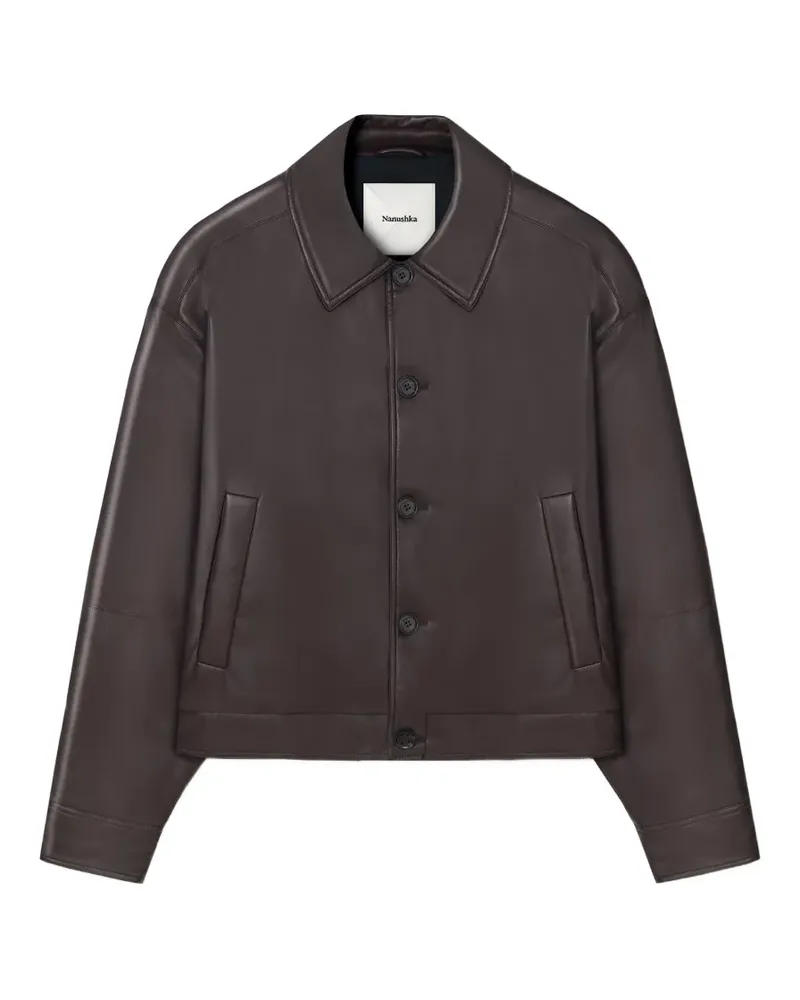 Nanushka Zaler Cropped-Lederjacke - Braun Braun