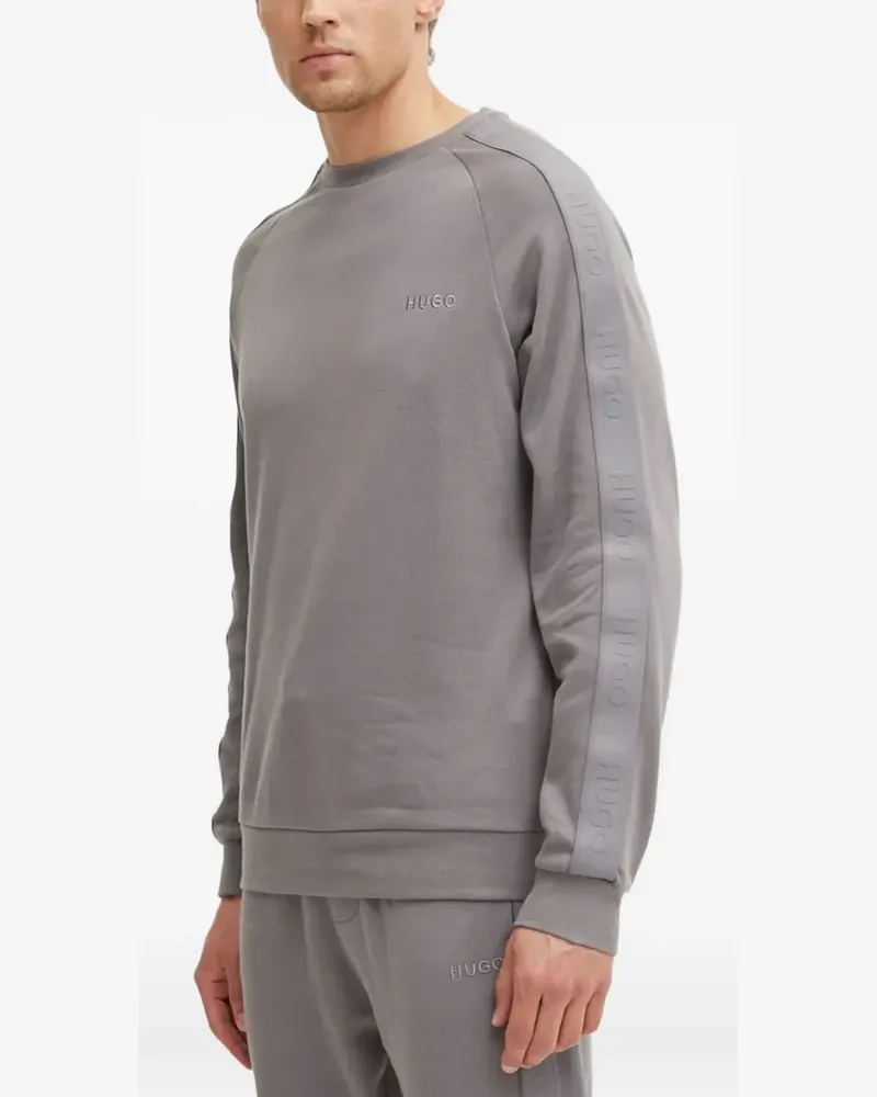 HUGO BOSS Sweatshirt mit Logo-Streifen - Grau Grau