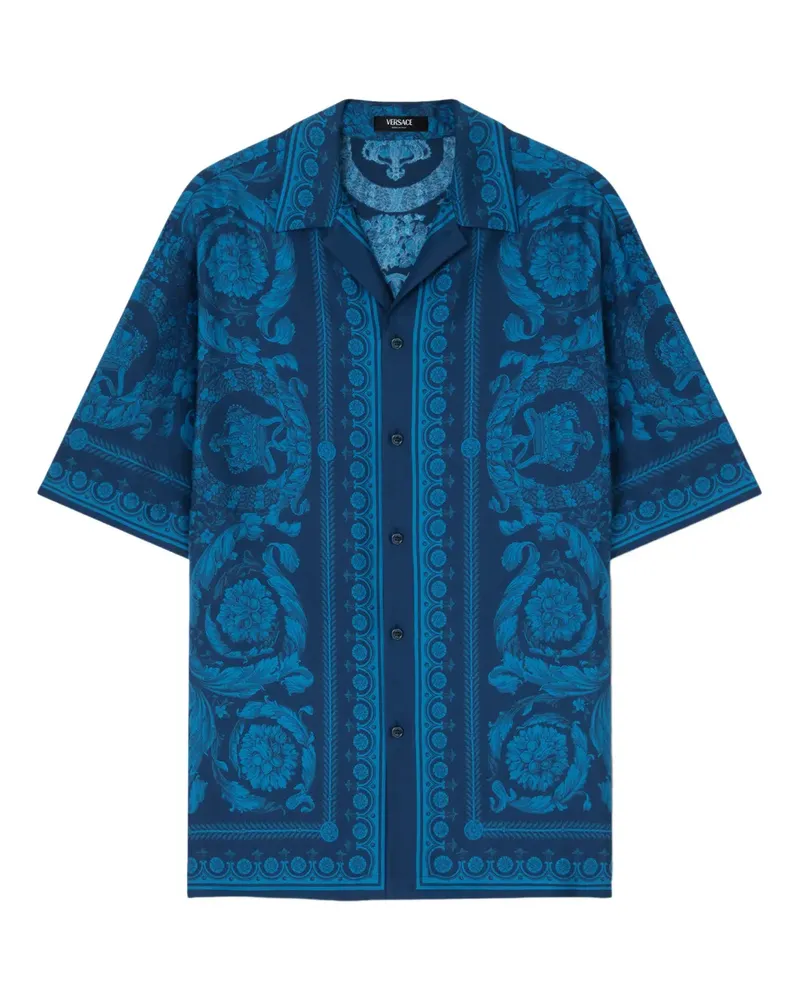 Versace Hemd mit Barocco-Print - Blau Blau