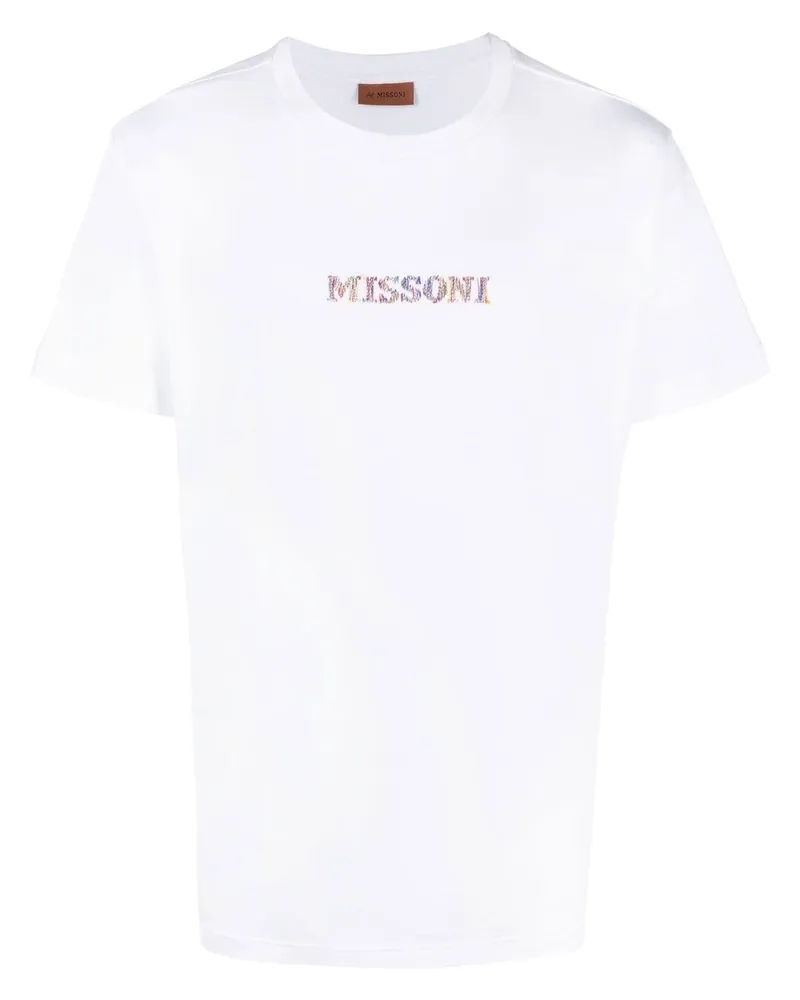 Missoni T-Shirt mit Logo-Stickerei Weiß