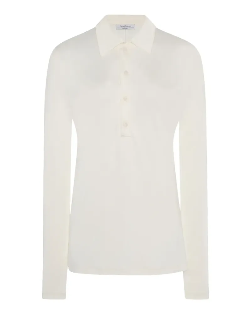 Another Tomorrow long-sleeve polo shirt - Weiß Weiß