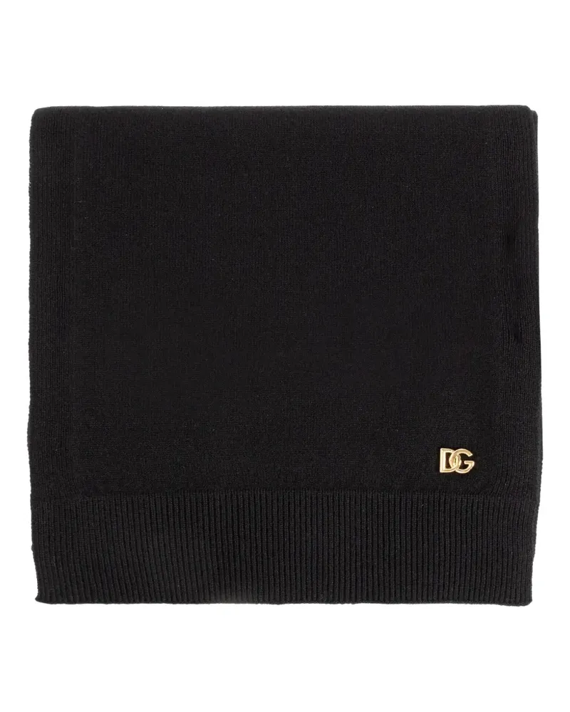 Dolce & Gabbana Kaschmirschal mit Logo - Schwarz Schwarz