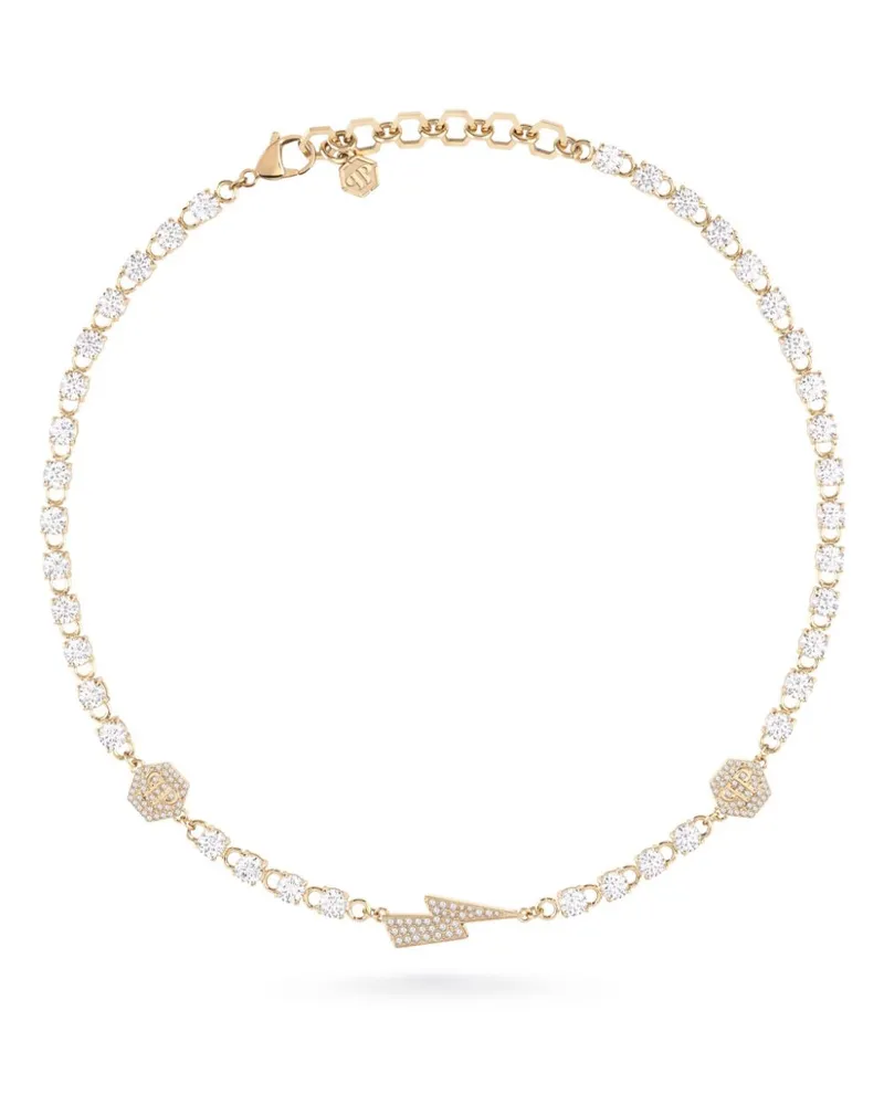 Philipp Plein Halskette mit Kristallen - Gold Gold
