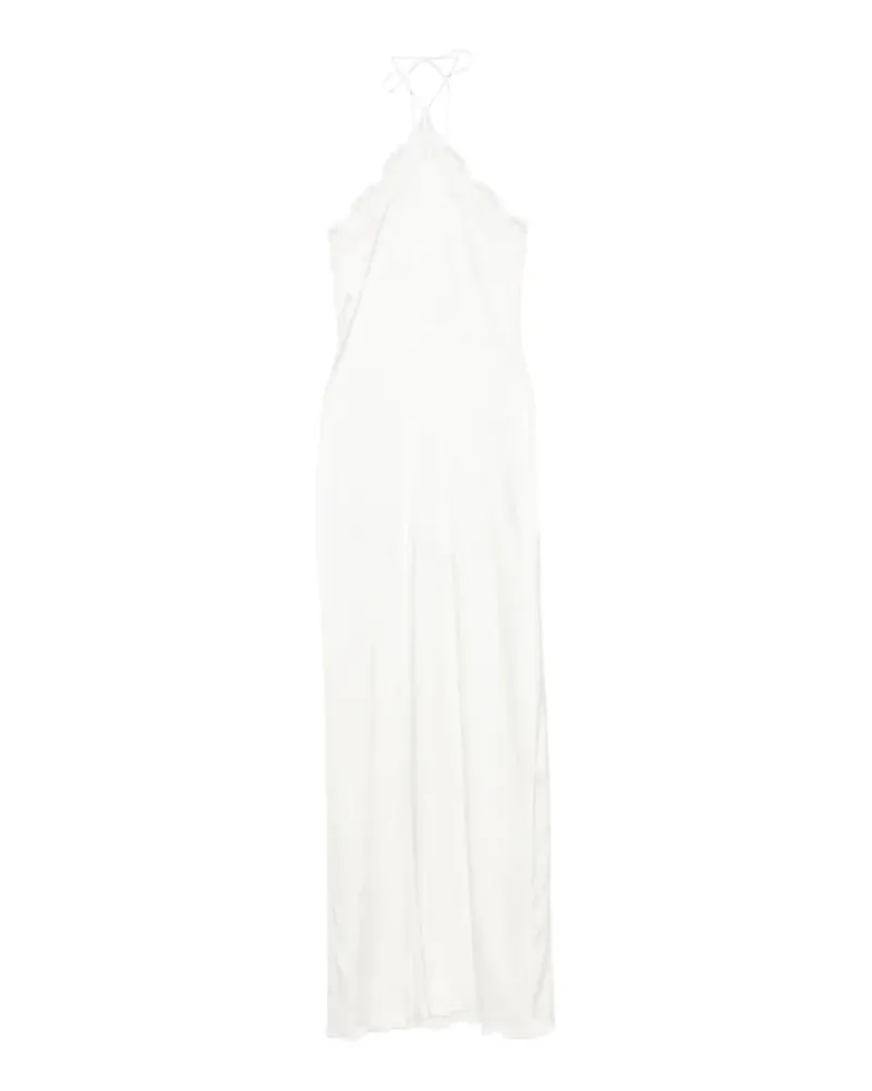 Oséree lace-trim halterneck maxi dress - Weiß Weiß