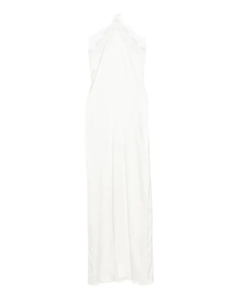 Oséree lace-trim halterneck maxi dress - Weiß Weiß