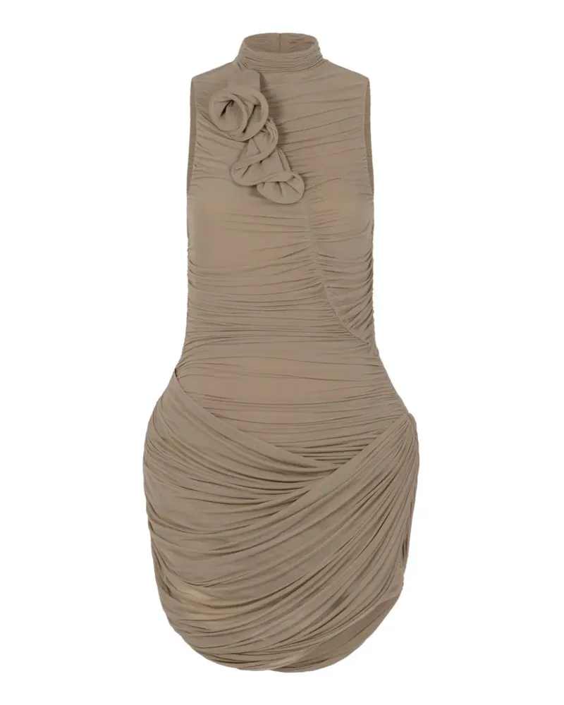 Magda Butrym flower-detail mini dress - Nude Nude