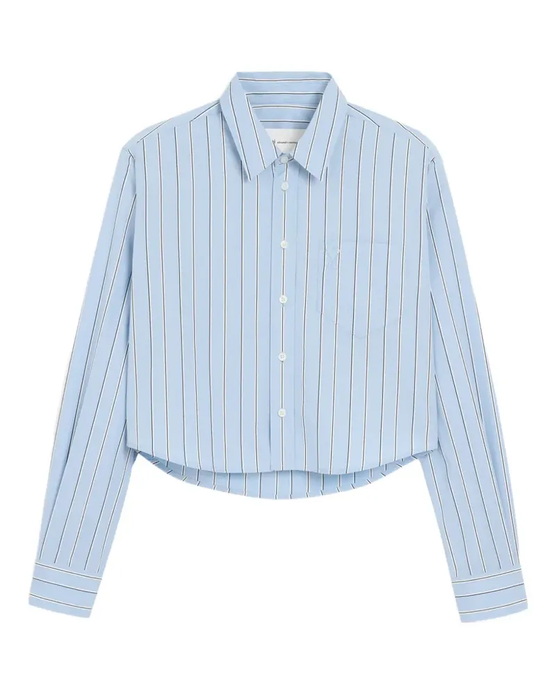 AMI Paris Cropped-Langarmshirt - Blau Blau