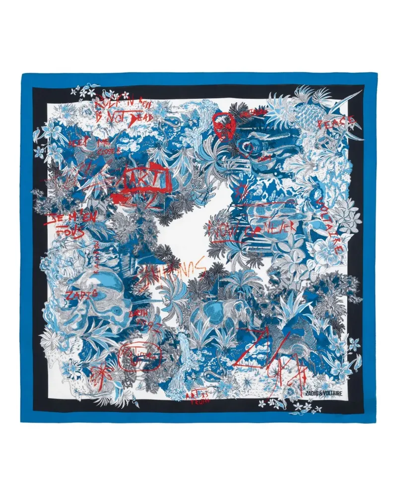 Zadig & Voltaire Blondie floral-print scarf - Blau Blau