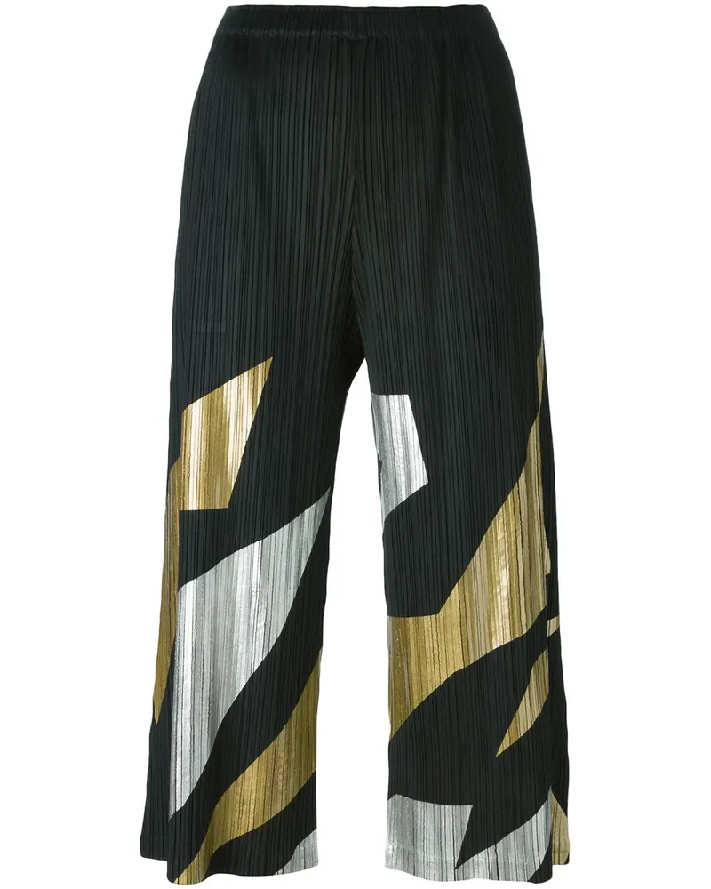 Issey Miyake Plissierte Culottes - Schwarz Schwarz