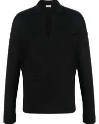 Saint Laurent Sweatshirt mit V-Ausschnitt Schwarz