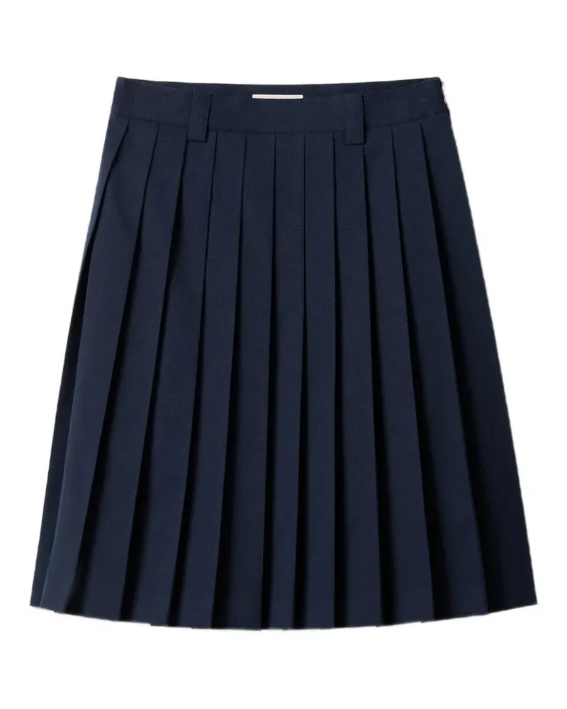 Miu Miu pleated logo-embroidered midi skirt - Blau Blau