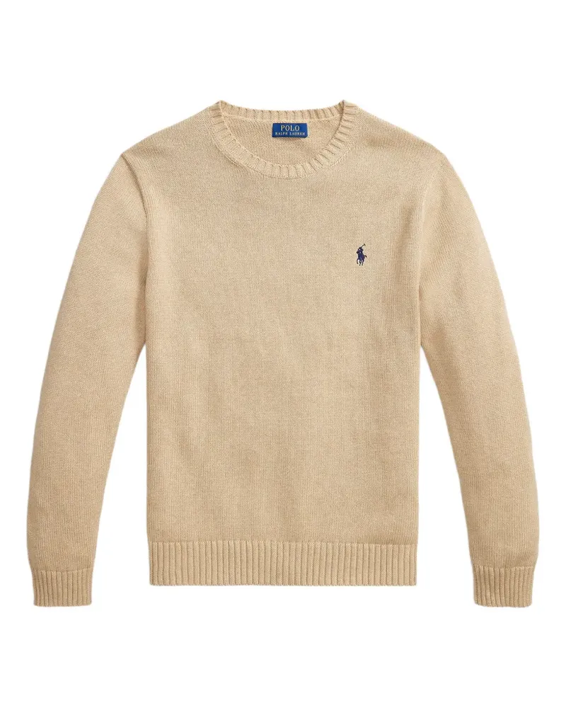 Ralph Lauren logo-embroidered crew-neck sweater - Nude Nude