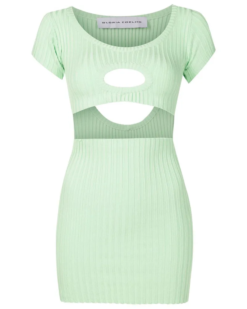 Gloria Coelho Kurzes Kleid mit Cut-Outs - Grün Grün