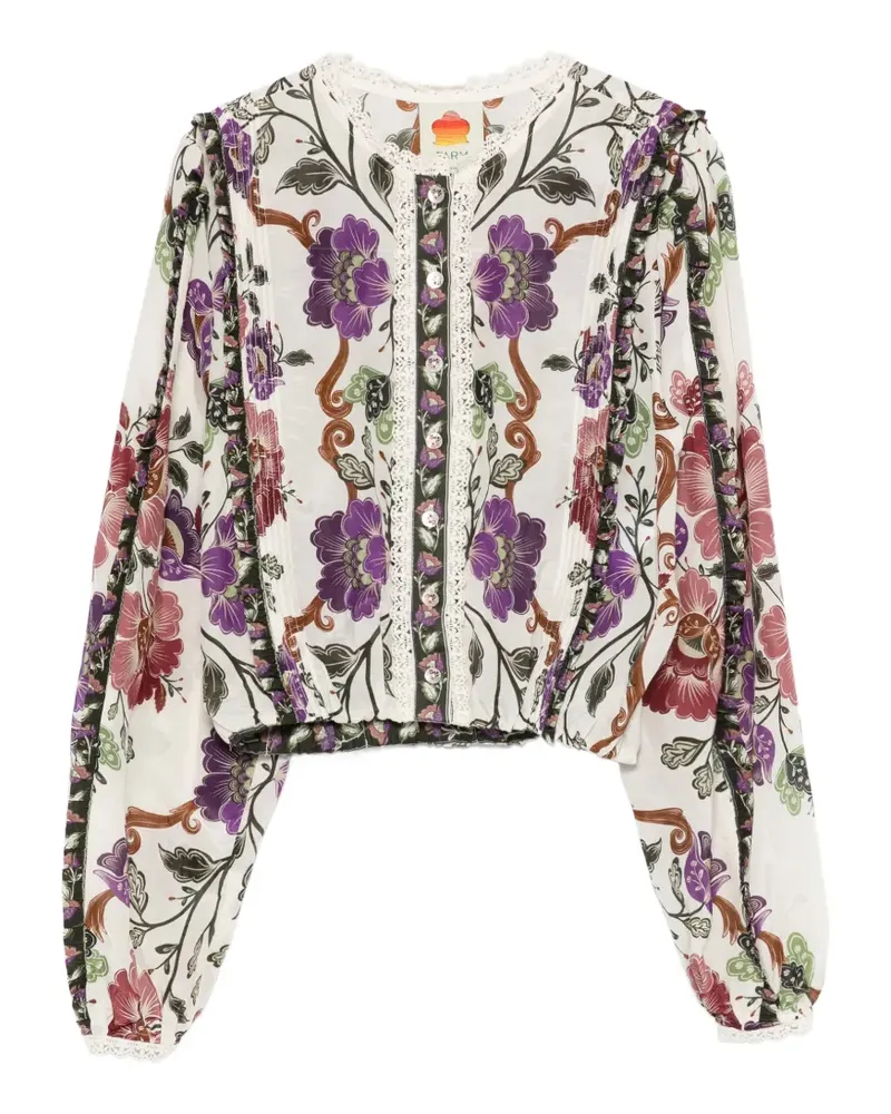 FARM Rio Hemd mit Spitzenbesatz - Weiß Weiß