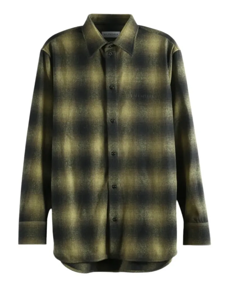Balenciaga check-pattern button-down shirt - Grün Grün