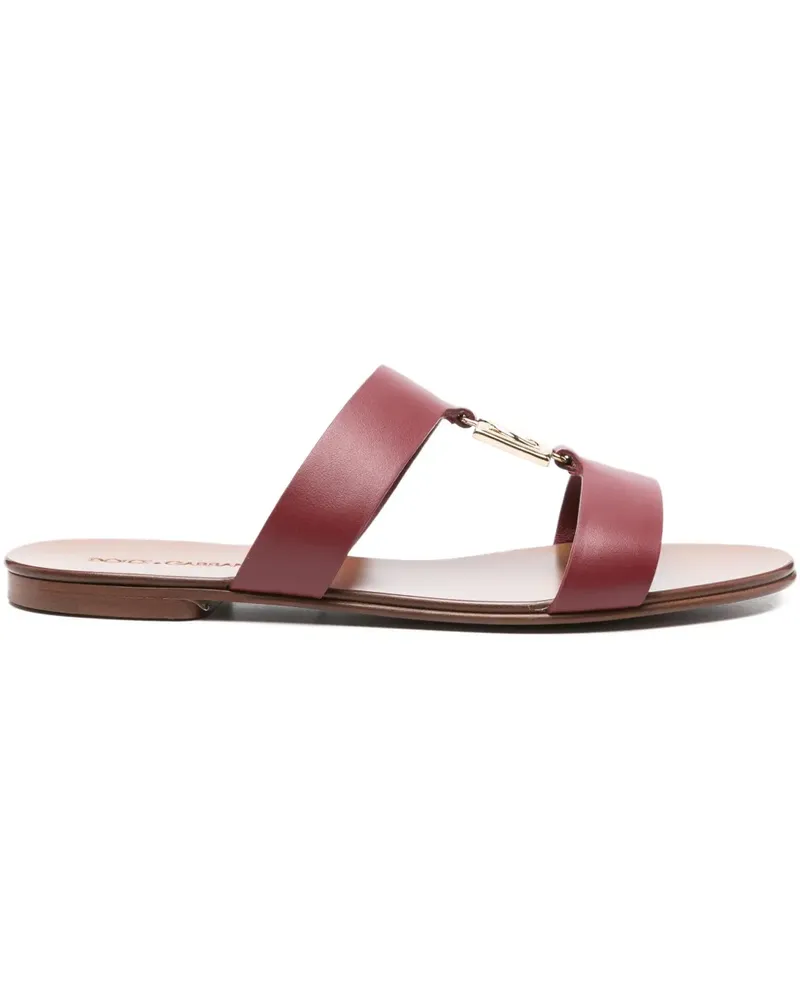 Dolce & Gabbana Sandalen mit Logo-Schild - Rot Rot