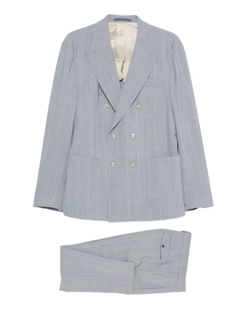 Eleventy pinstripe pleated suit - Blau Blau