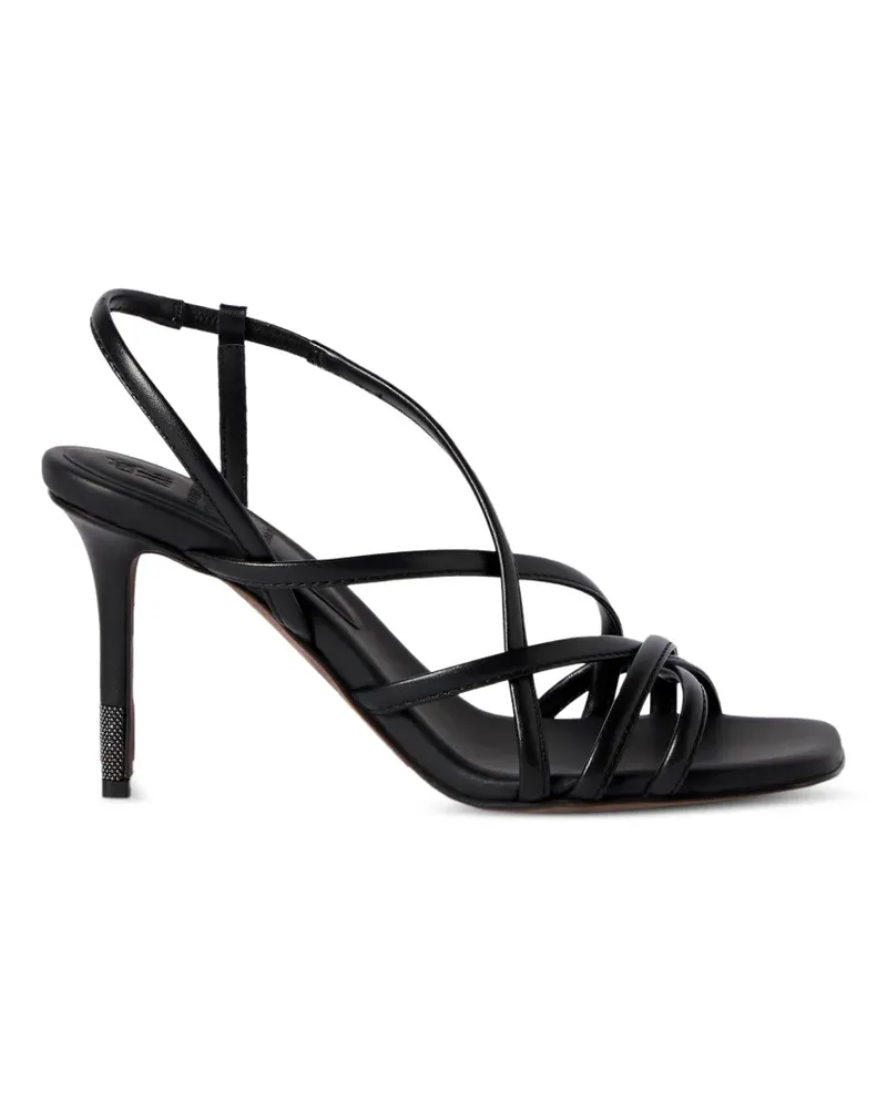 Brunello Cucinelli Absatz-Sandalen aus Kalbsleder mit eleganten Details - Schwarz Schwarz