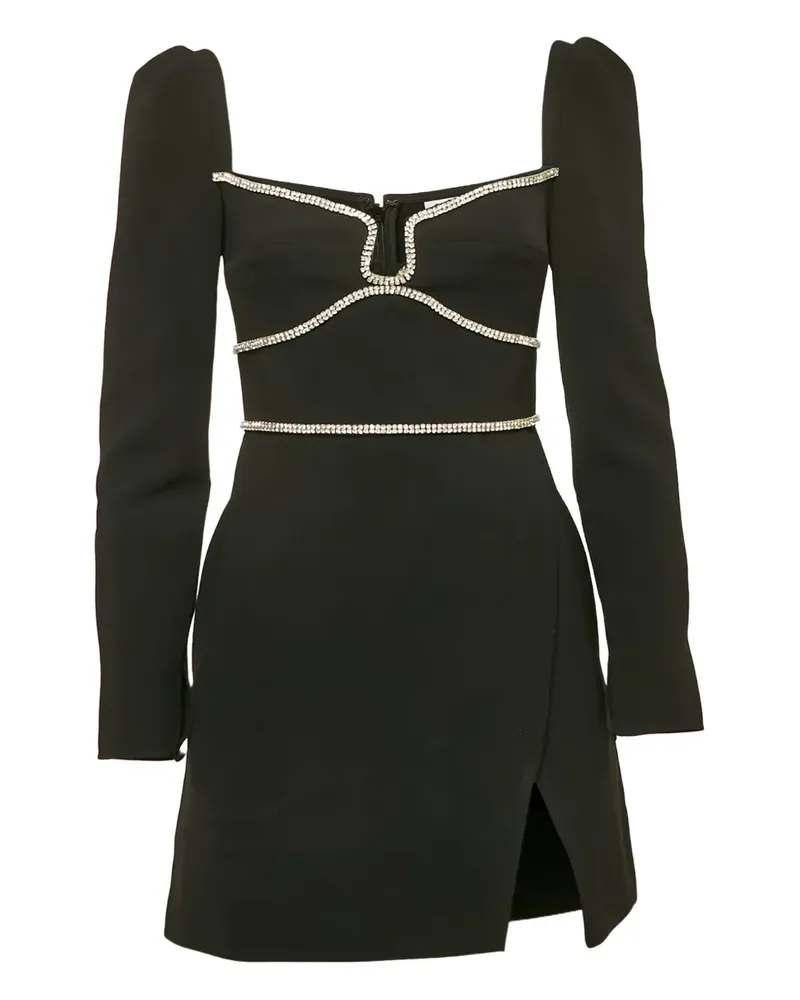 Self-Portrait Minikleid mit Kristallverzierung - Schwarz Schwarz