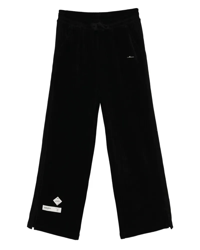 Musium Div. Hose aus Cord mit Logo-Applikation - Schwarz Schwarz