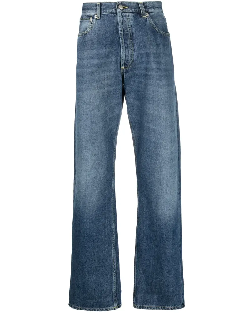 Alexander McQueen Straight-Leg-Jeans mit Applikation - Blau Blau